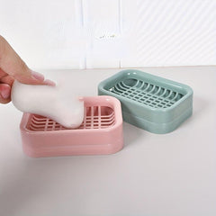 Double Layer Soap Box with Drainage Grid for Bathroom