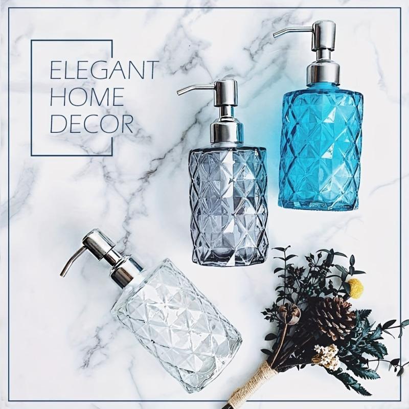 Clear Glass Soap Dispensor 12oz Stainless Steel Pump Lotion Dispensers