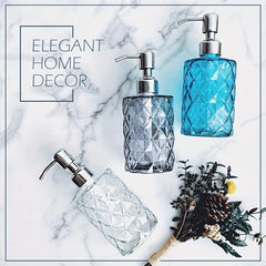 Clear Glass Soap Dispensor 12oz Stainless Steel Pump Lotion Dispensers