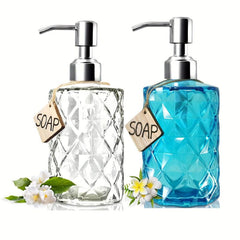 Clear Glass Soap Dispensor 12oz Stainless Steel Pump Lotion Dispensers