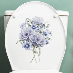 Floral Plant Toilet Sticker Removable Waterproof Vinyl Home Decor