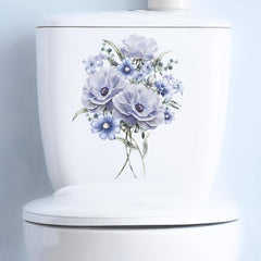 Floral Plant Toilet Sticker Removable Waterproof Vinyl Home Decor