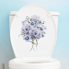 Floral Plant Toilet Sticker Removable Waterproof Vinyl Home Decor