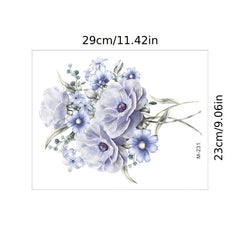 Floral Plant Toilet Sticker Removable Waterproof Vinyl Home Decor