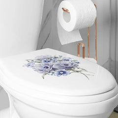 Floral Plant Toilet Sticker Removable Waterproof Vinyl Home Decor