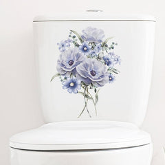 Floral Plant Toilet Sticker Removable Waterproof Vinyl Home Decor