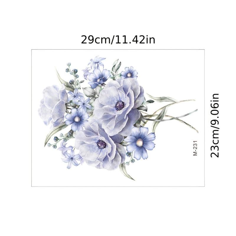 Floral Plant Toilet Sticker Removable Waterproof Vinyl Home Decor