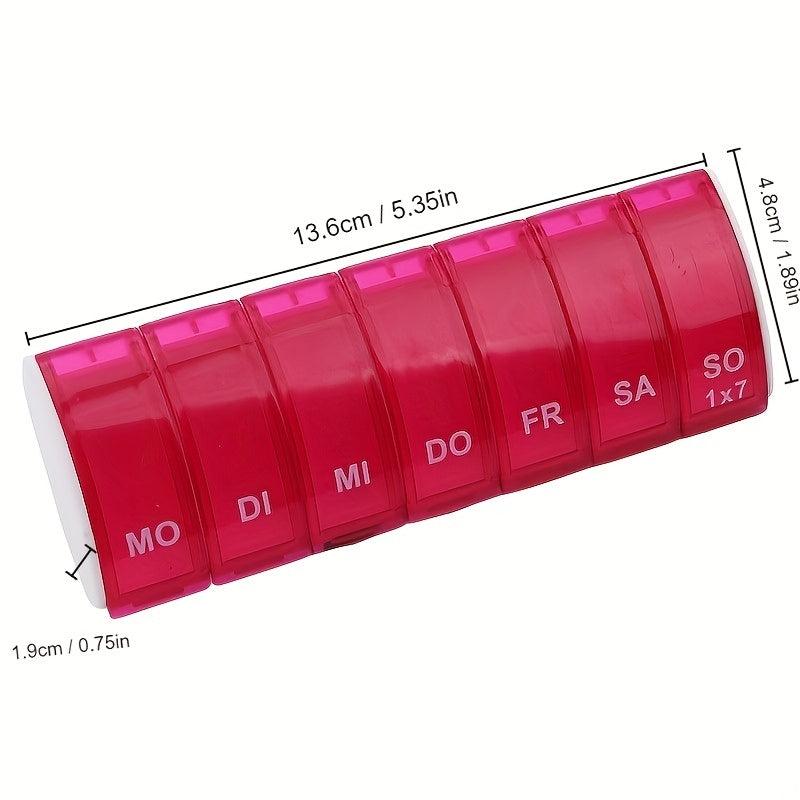 Rectangular 7-Day Pill Box Medicine Organizer Travel Storage Case