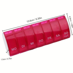 Rectangular 7-Day Pill Box Medicine Organizer Travel Storage Case