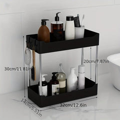 3 Tier Under Sink Organizer Plastic Storage Rack Bathroom Shelves