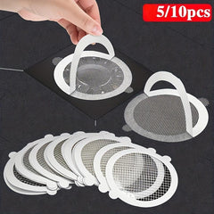 Disposable Shower Drain Hair Catcher Mesh Stickers - Pack of 5
