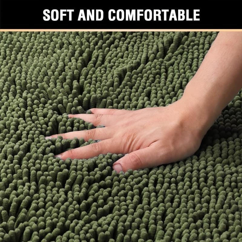 Soft Shaggy Chenille Bath Mat Non Slip Plush Bathroom Rug