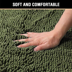Soft Shaggy Chenille Bath Mat Non Slip Plush Bathroom Rug