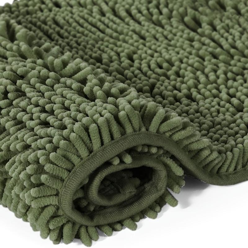 Soft Shaggy Chenille Bath Mat Non Slip Plush Bathroom Rug