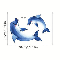 Dolphin Marine Animal Toilet Lid Decal Stickers