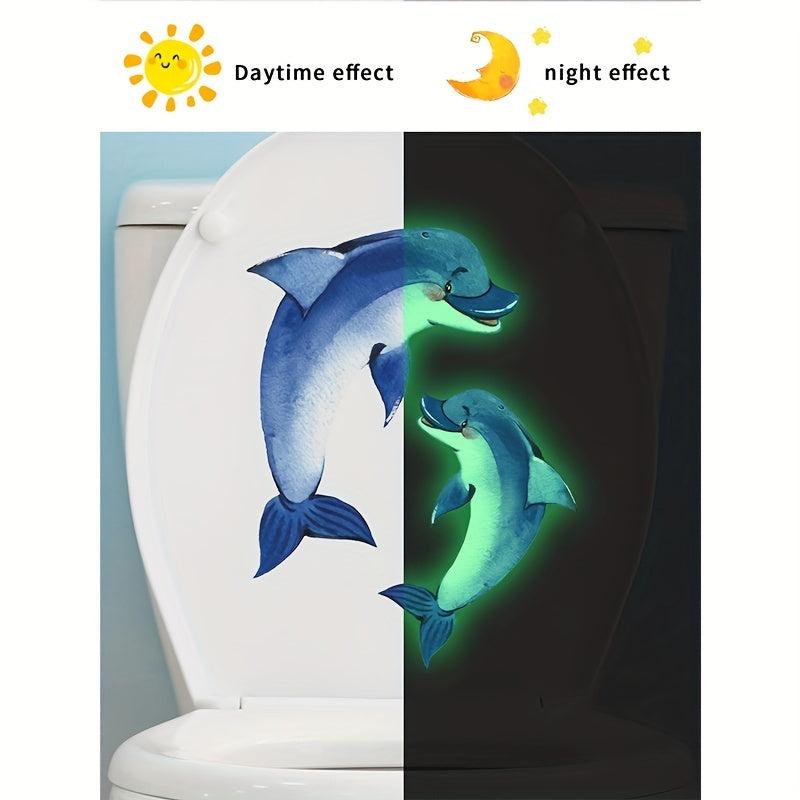 Dolphin Marine Animal Toilet Lid Decal Stickers