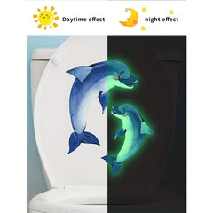 Dolphin Marine Animal Toilet Lid Decal Stickers