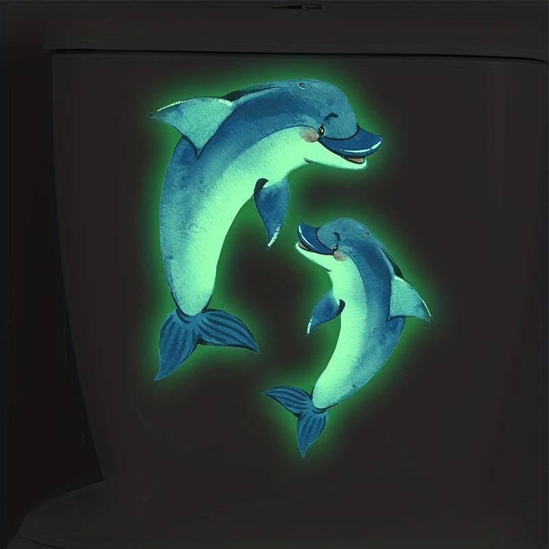 Dolphin Marine Animal Toilet Lid Decal Stickers