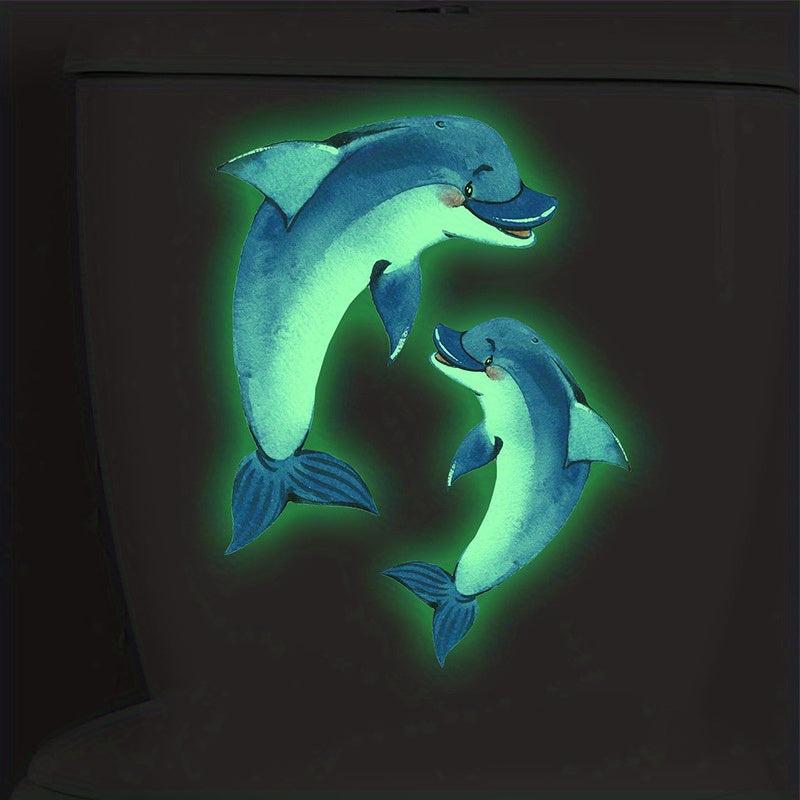 Dolphin Marine Animal Toilet Lid Decal Stickers