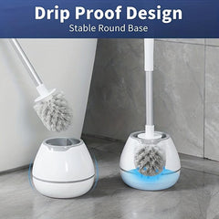 Toilet Bowl Brush And Holder with Durable Scrubbing Bristles