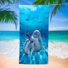 Quick Drying Dolphin Beach Towel Lightweight and Absorbent