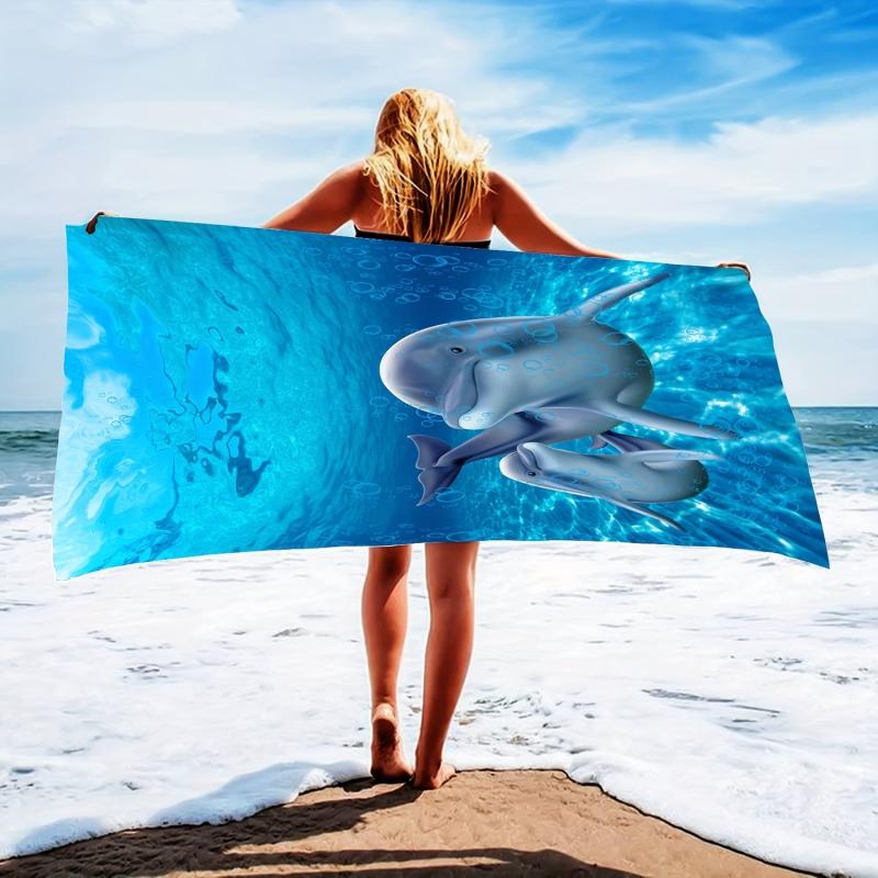 Quick Drying Dolphin Beach Towel Lightweight and Absorbent