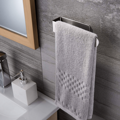 Stainless Steel Wall Mounted Towel Holder Self Adhesive Easy Installation