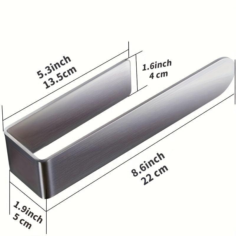 Stainless Steel Wall Mounted Towel Holder Self Adhesive Easy Installation