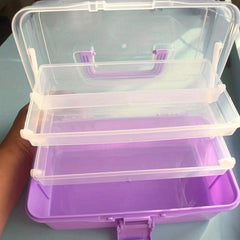 Large 3-Layer Portable Storage Box for Cosmetics, Tools, Nail Art & Supplies