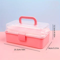 Large 3-Layer Portable Storage Box for Cosmetics, Tools, Nail Art & Supplies