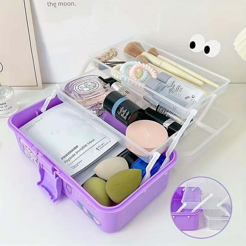 Large 3-Layer Portable Storage Box for Cosmetics, Tools, Nail Art & Supplies