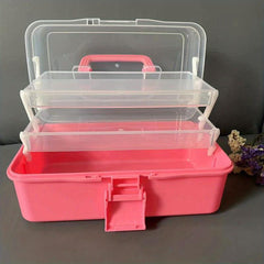 Large 3-Layer Portable Storage Box for Cosmetics, Tools, Nail Art & Supplies