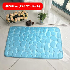 Memory Foam Bath Mat with Cobblestone Embossment Non Slip Washable Soft Rug