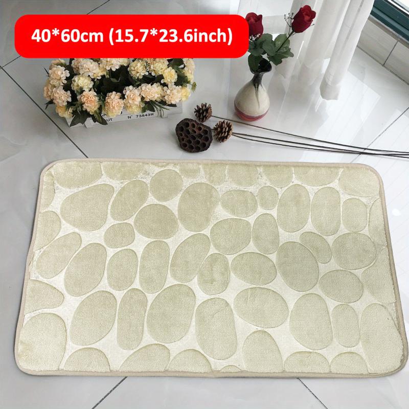 Memory Foam Bath Mat with Cobblestone Embossment Non Slip Washable Soft Rug
