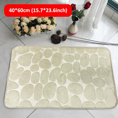 Memory Foam Bath Mat with Cobblestone Embossment Non Slip Washable Soft Rug