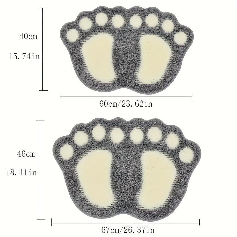 Soft Non-Slip Foot Shaped Bath Mat Microfiber Bath Rug