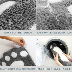 Soft Non-Slip Foot Shaped Bath Mat Microfiber Bath Rug