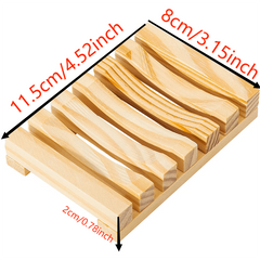 Self Draining Wooden Soap Dish - Stylish Soap Holder for Bathroom