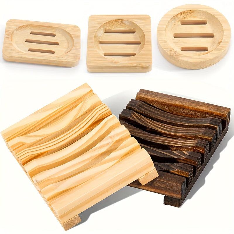 Self Draining Wooden Soap Dish - Stylish Soap Holder for Bathroom
