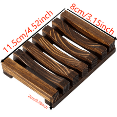Self Draining Wooden Soap Dish - Stylish Soap Holder for Bathroom