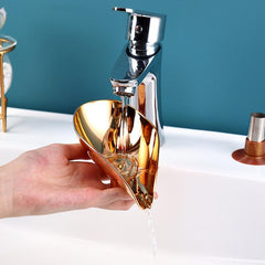Rose Golden Leaf Soap Dish, Reusable Soap Box for Bathroom, 6.5in x 4.72in