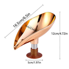 Rose Golden Leaf Soap Dish, Reusable Soap Box for Bathroom, 6.5in x 4.72in
