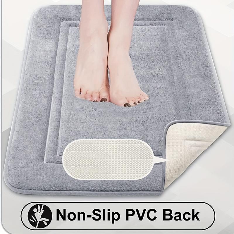 Soft Memory Foam Toilet Bath Mat - Cozy & Absorbent - Non Slip Bath Rug