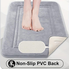Soft Memory Foam Toilet Bath Mat - Cozy & Absorbent - Non Slip Bath Rug