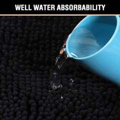 Soft Absorbent Shag Shower Mat Non Slip Bathroom Rug Plush Microfibers