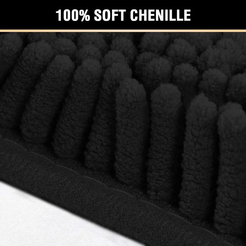 Soft Absorbent Shag Shower Mat Non Slip Bathroom Rug Plush Microfibers
