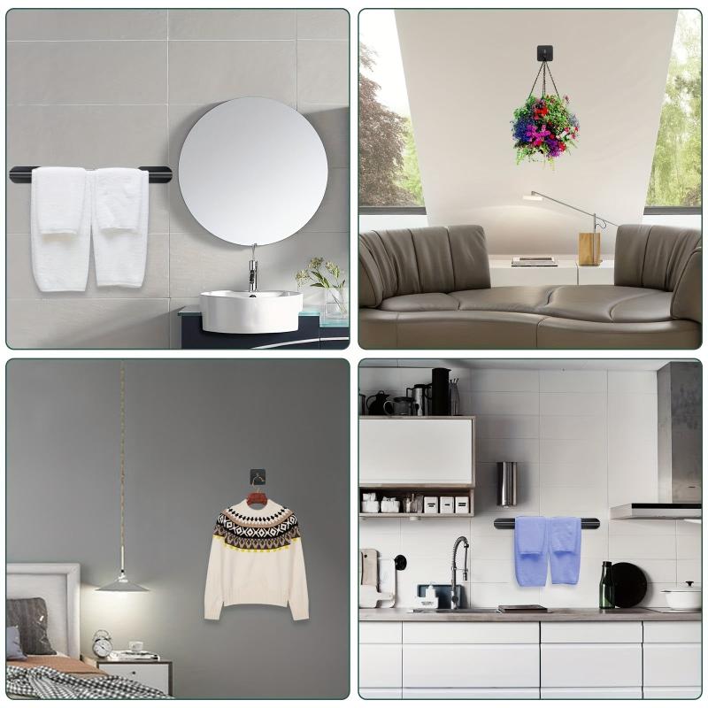 5pcs Self Adhesive Towel Holder Set with Hooks & Toilet Paper Holder