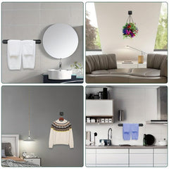 5pcs Self Adhesive Towel Holder Set with Hooks & Toilet Paper Holder