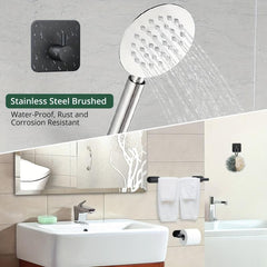 5pcs Self Adhesive Towel Holder Set with Hooks & Toilet Paper Holder