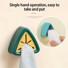 Triangle Towel Plug Holder Bathroom Storage Hanger Wall Mounted Rack